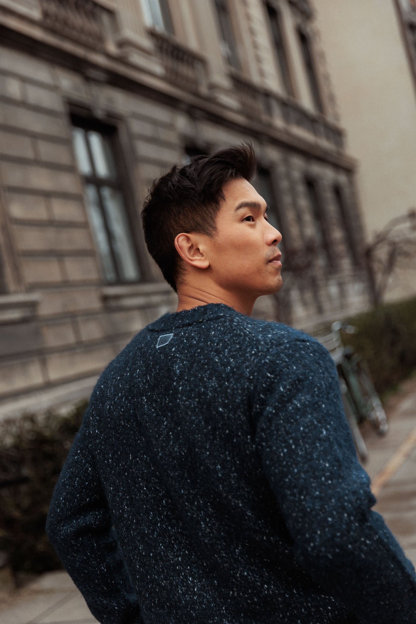 Modelshot / Navy Melange / Detail